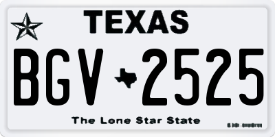 TX license plate BGV2525