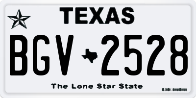 TX license plate BGV2528