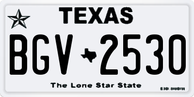 TX license plate BGV2530