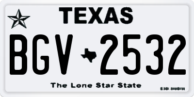 TX license plate BGV2532