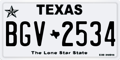 TX license plate BGV2534