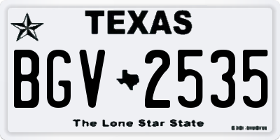 TX license plate BGV2535