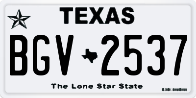 TX license plate BGV2537