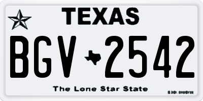TX license plate BGV2542