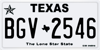 TX license plate BGV2546