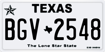 TX license plate BGV2548