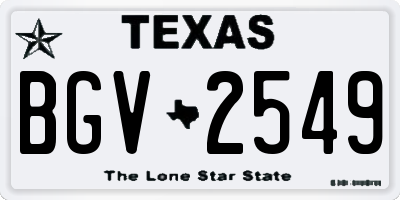 TX license plate BGV2549