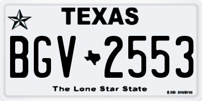TX license plate BGV2553