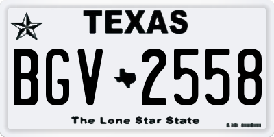 TX license plate BGV2558