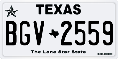 TX license plate BGV2559