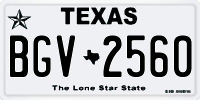 TX license plate BGV2560