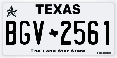 TX license plate BGV2561