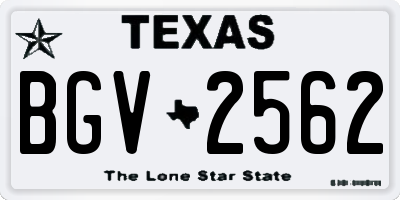 TX license plate BGV2562
