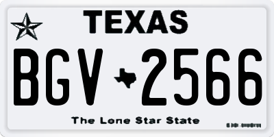 TX license plate BGV2566