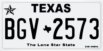 TX license plate BGV2573