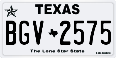 TX license plate BGV2575