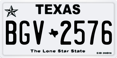 TX license plate BGV2576