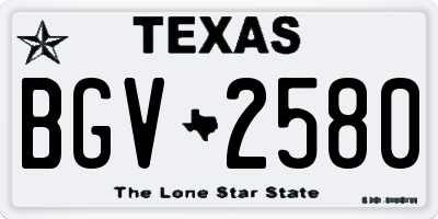 TX license plate BGV2580
