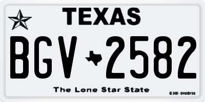 TX license plate BGV2582