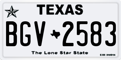 TX license plate BGV2583