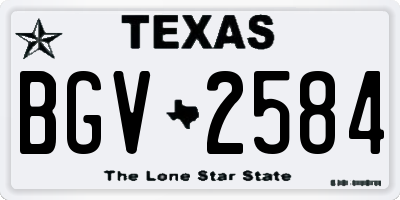 TX license plate BGV2584