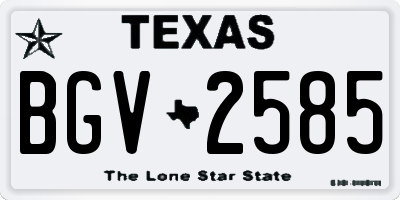 TX license plate BGV2585