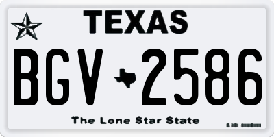 TX license plate BGV2586