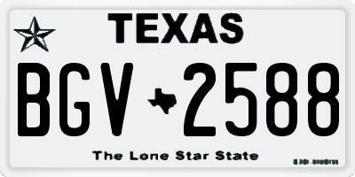 TX license plate BGV2588