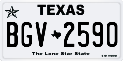 TX license plate BGV2590