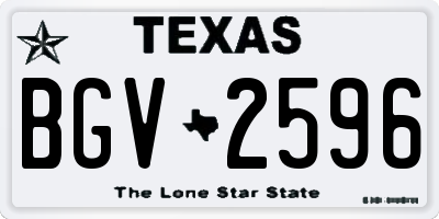 TX license plate BGV2596