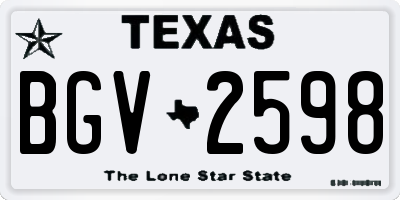 TX license plate BGV2598