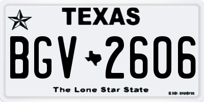 TX license plate BGV2606