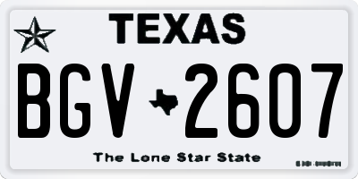 TX license plate BGV2607
