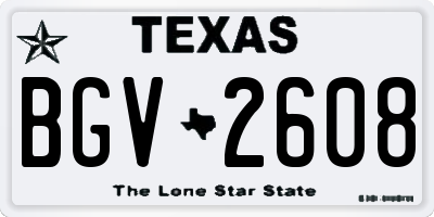 TX license plate BGV2608
