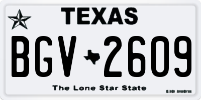 TX license plate BGV2609