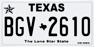 TX license plate BGV2610