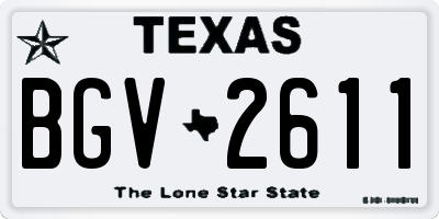 TX license plate BGV2611