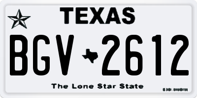 TX license plate BGV2612
