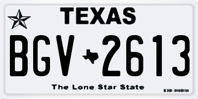 TX license plate BGV2613