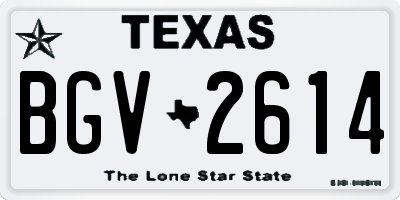 TX license plate BGV2614