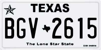 TX license plate BGV2615