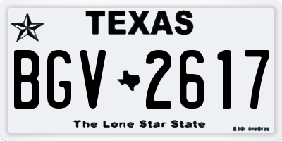TX license plate BGV2617