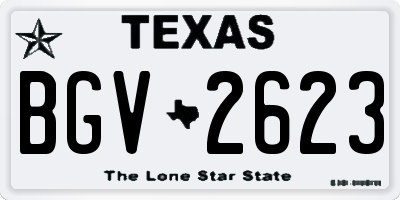TX license plate BGV2623