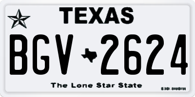 TX license plate BGV2624
