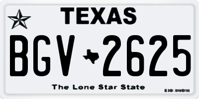 TX license plate BGV2625