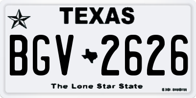 TX license plate BGV2626