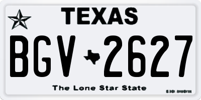 TX license plate BGV2627