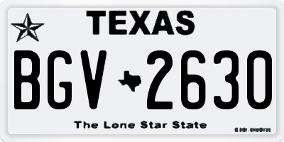 TX license plate BGV2630
