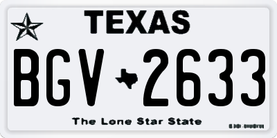 TX license plate BGV2633