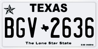 TX license plate BGV2636